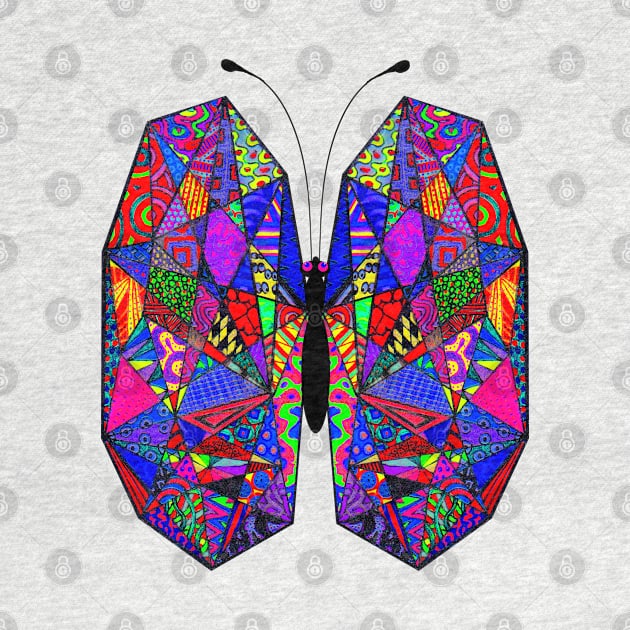 Geometric Butterfly Tangle with Transparent Background by Heatherian